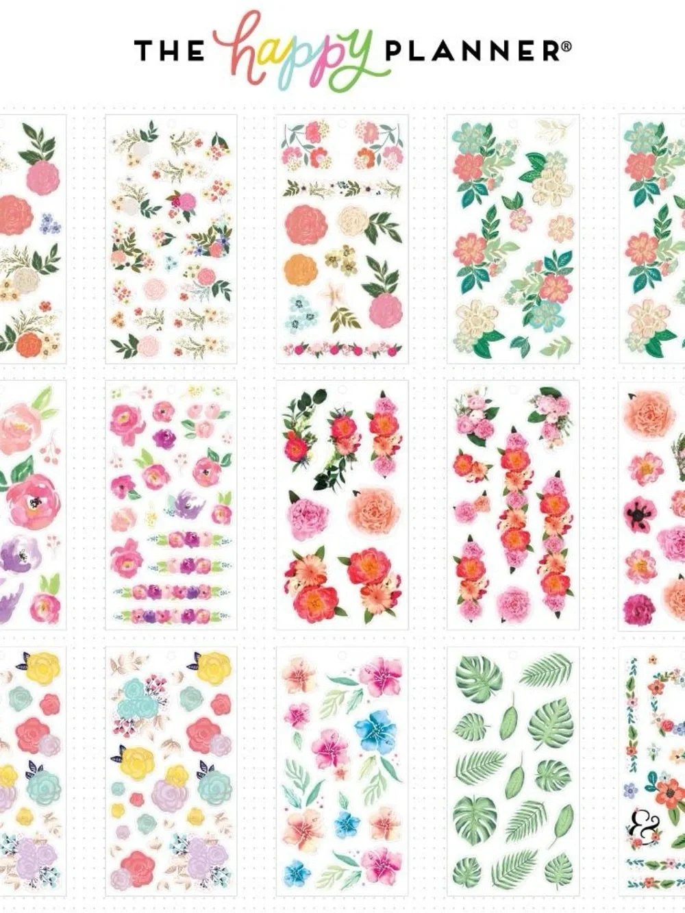 The Happy Planner Fun Florals Botanical Sticker Book – 431 Pieces
